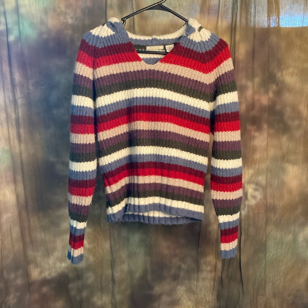 Multi-Colored Wool Hooded sweater